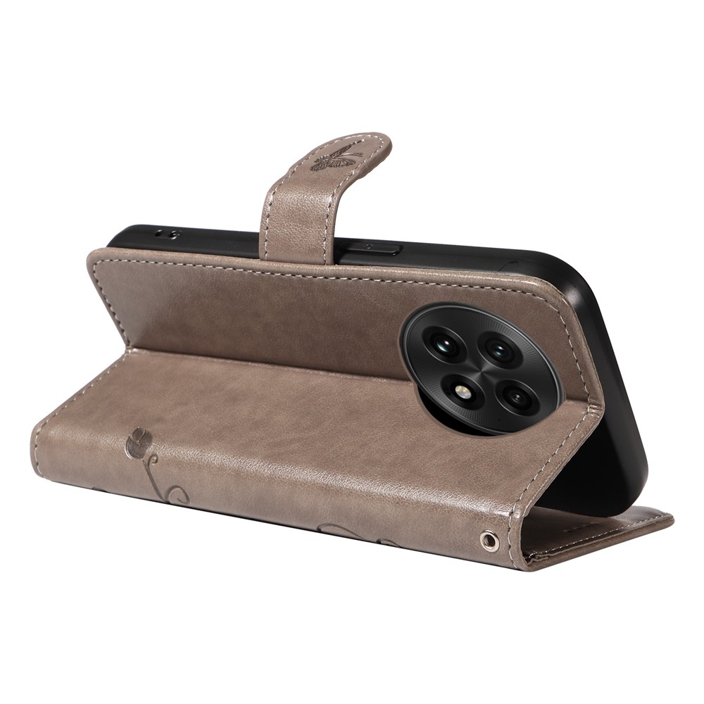 Virágok könyv tok OnePlus 13-hoz - szürke