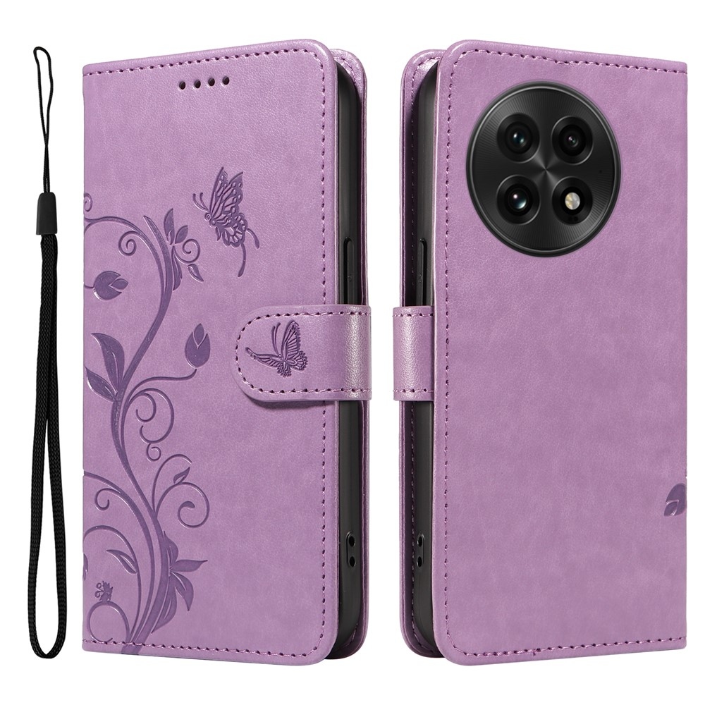 Virágok könyv tok OnePlus 13-hoz - világos lila