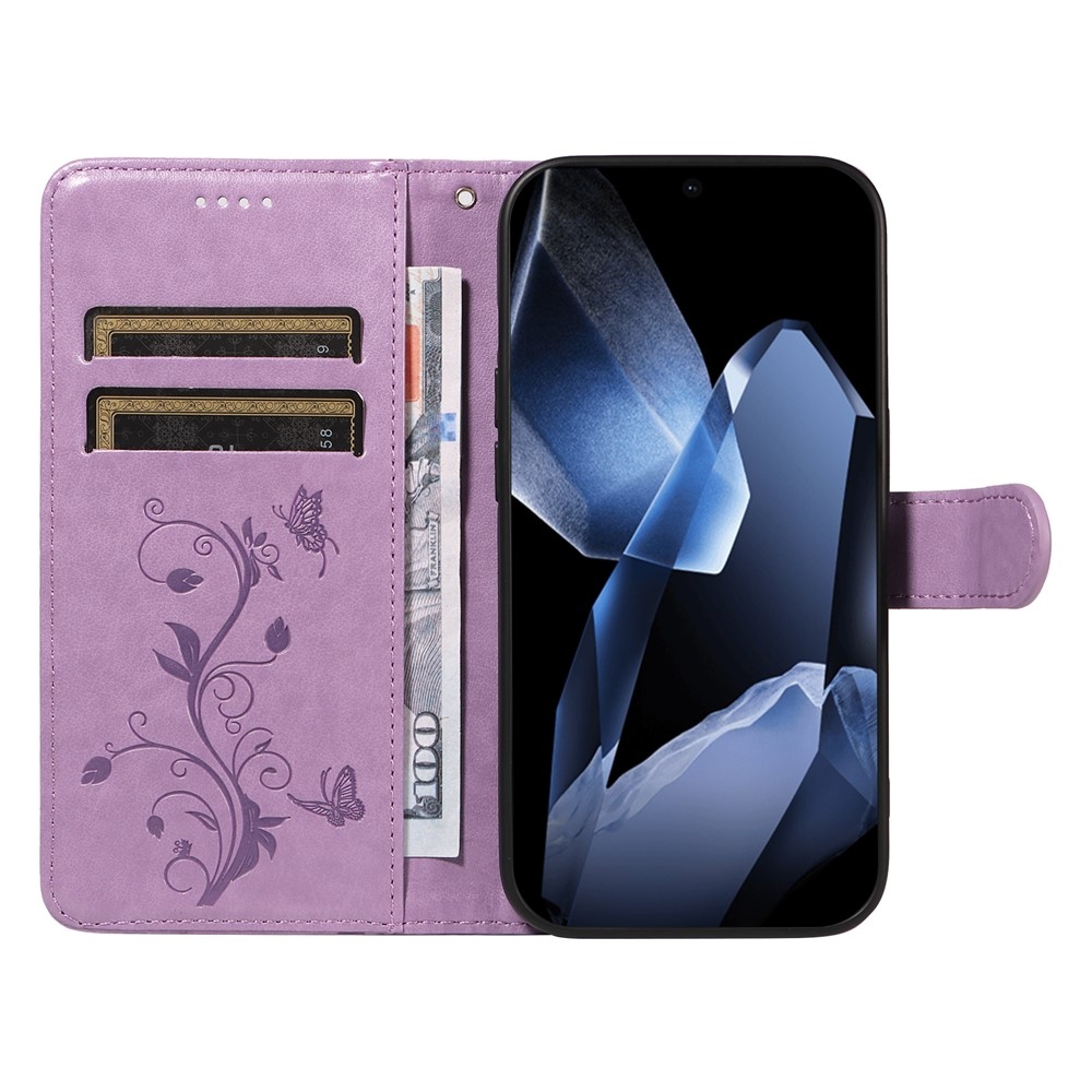Virágok könyv tok OnePlus 13-hoz - világos lila