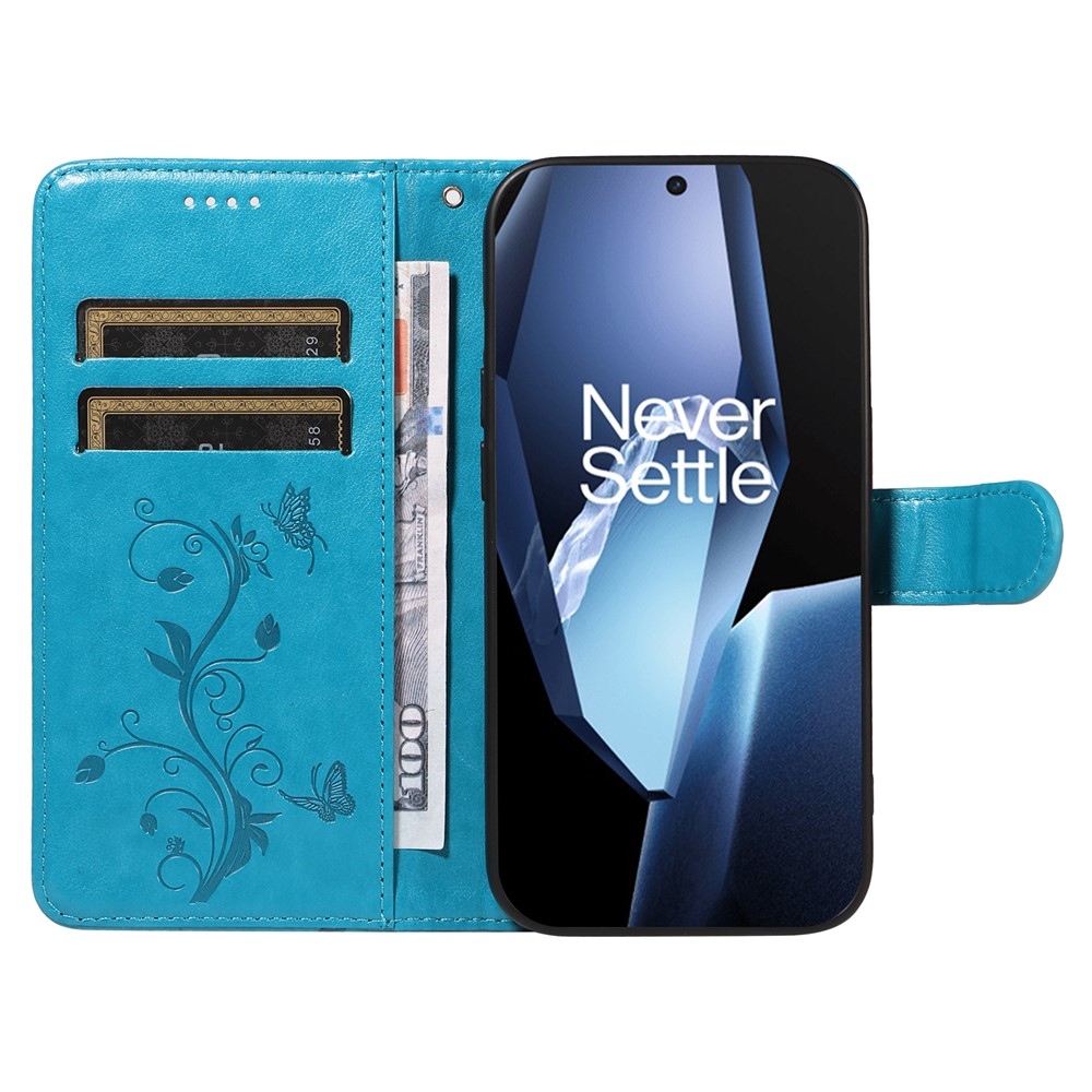 Virágok könyv tok OnePlus 13R 5G - kék