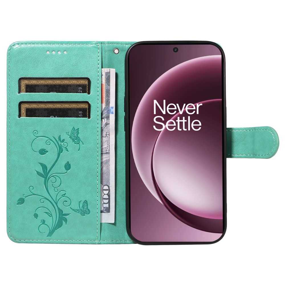 Virágok könyv tok OnePlus 15 5G - teal - teal
