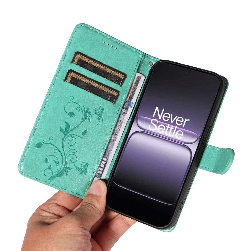 Virágok könyv tok OnePlus Nord 5 5G - teal - teal