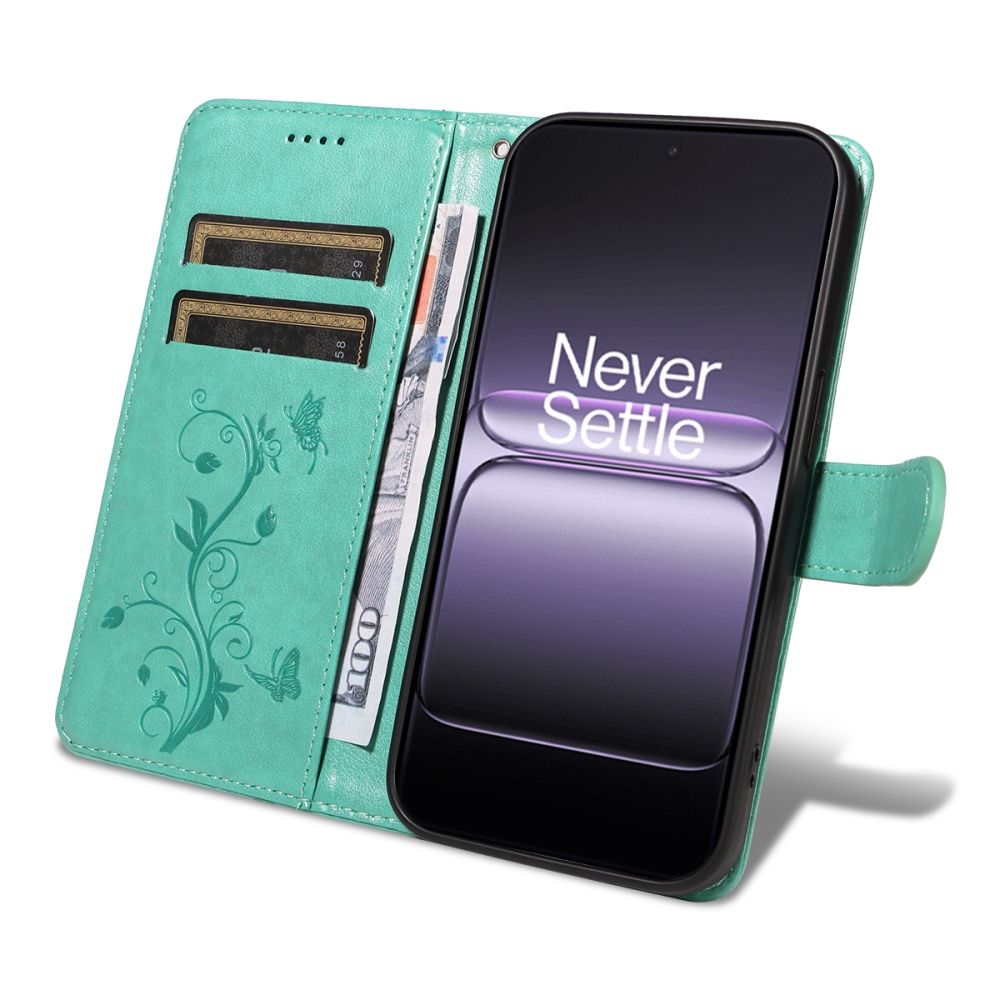 Virágok könyv tok OnePlus Nord 5 5G - teal - teal