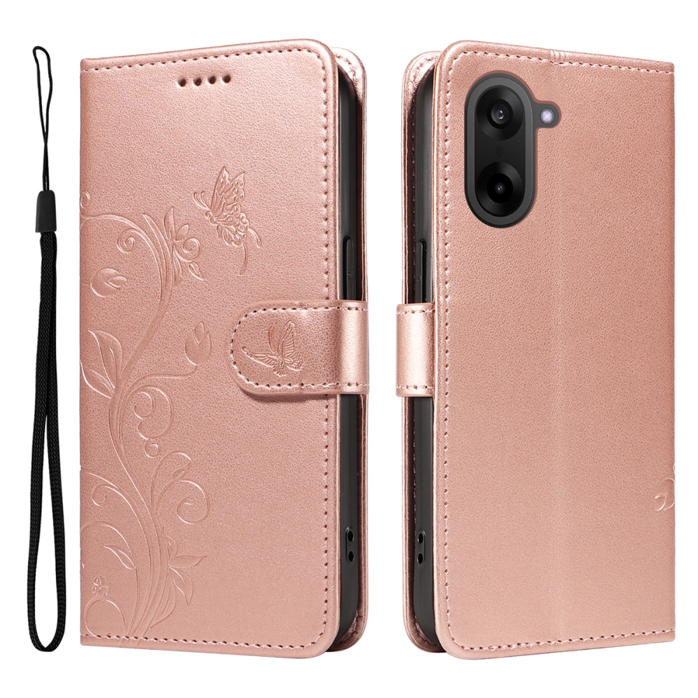 Virágok könyv tok OnePlus Nord CE5 5G - rózsa arany