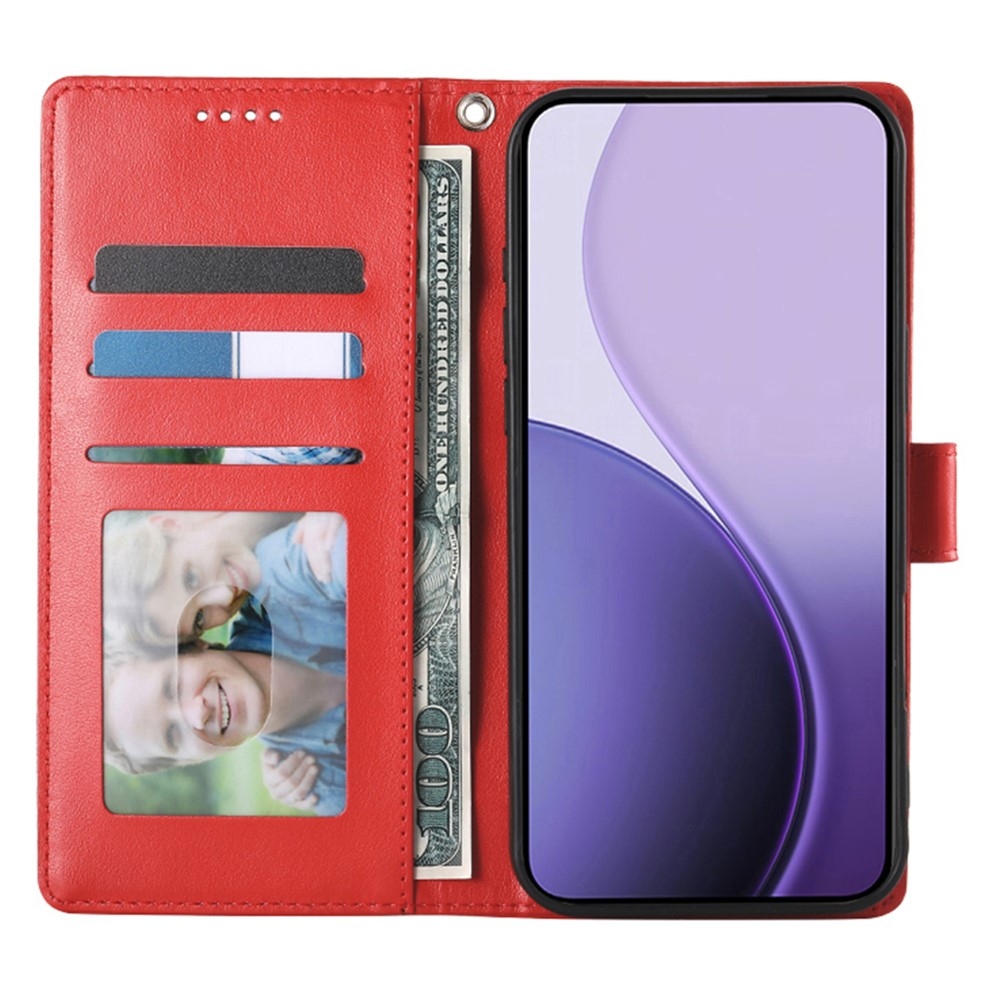 Flowers könyvformájú tok az Oppo Reno 16 FS 5G-hez – piros