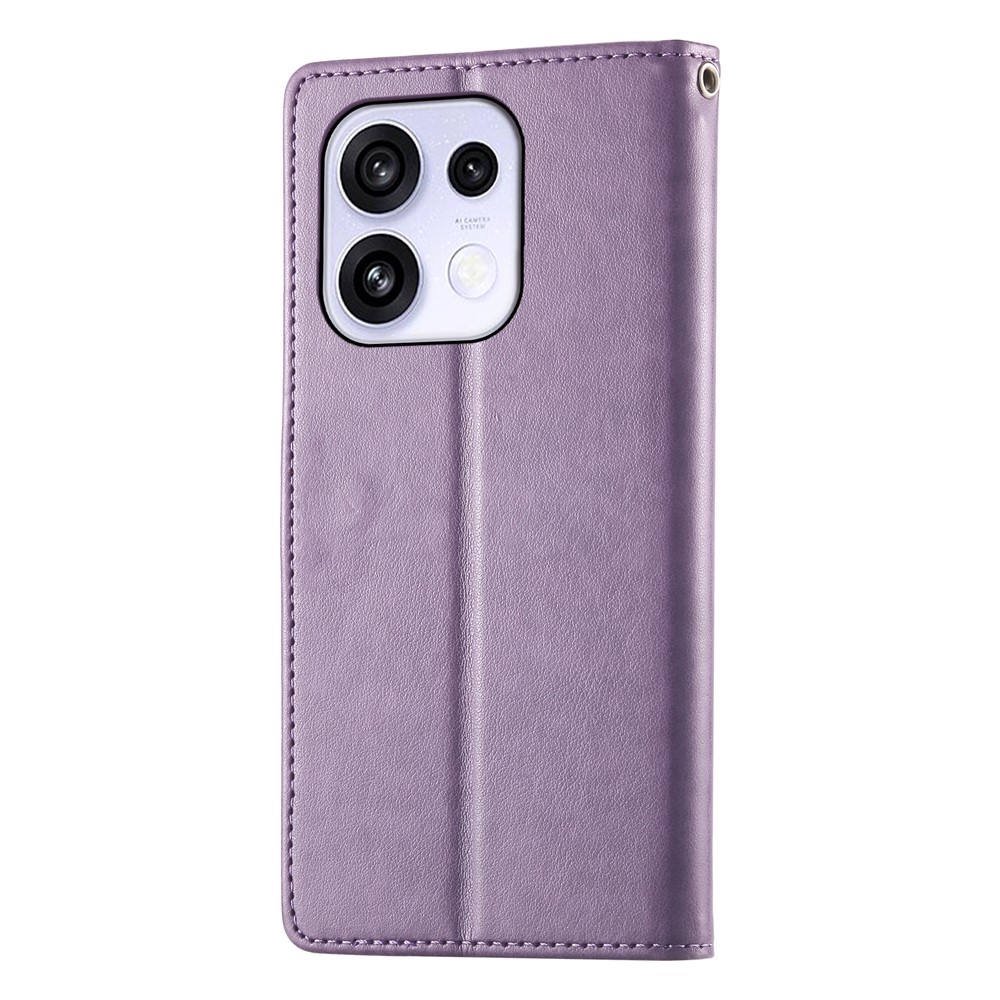 Flowers könyvformájú tok az Oppo Reno 16 FS 5G-hez – lila