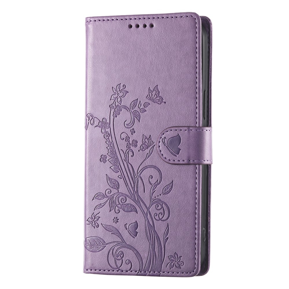 Flowers könyvformájú tok az Oppo Reno 16 FS 5G-hez – lila