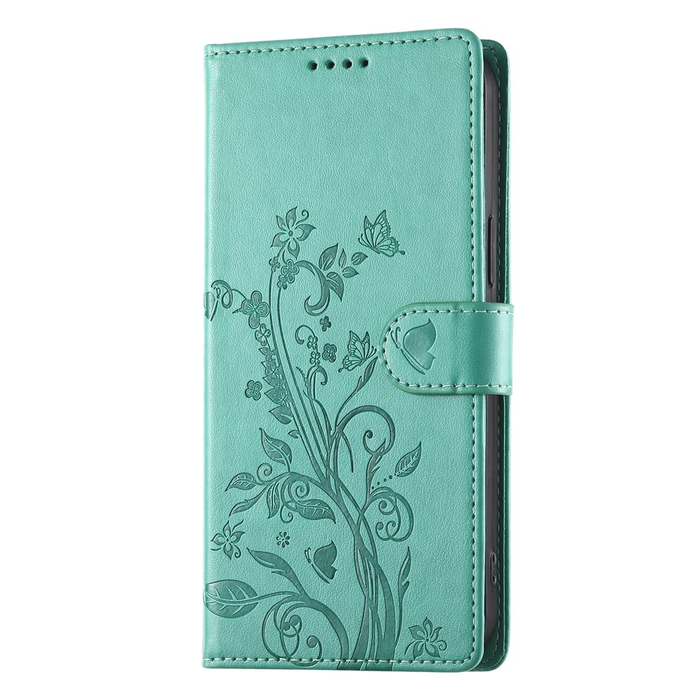 Flowers könyvformájú tok az Oppo Reno 16 FS 5G-hez – kék-zöld