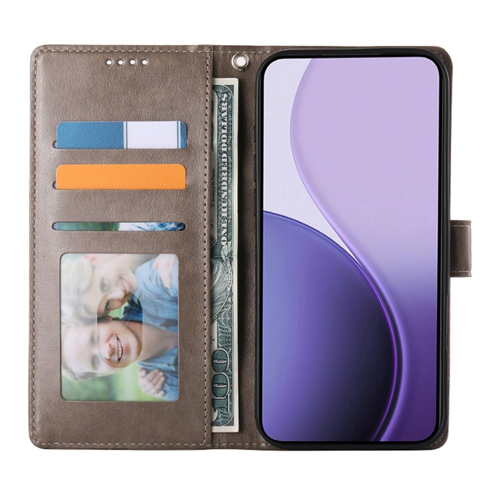 Flowers könyvformájú tok az Oppo Reno 16 FS 5G-hez – szürke