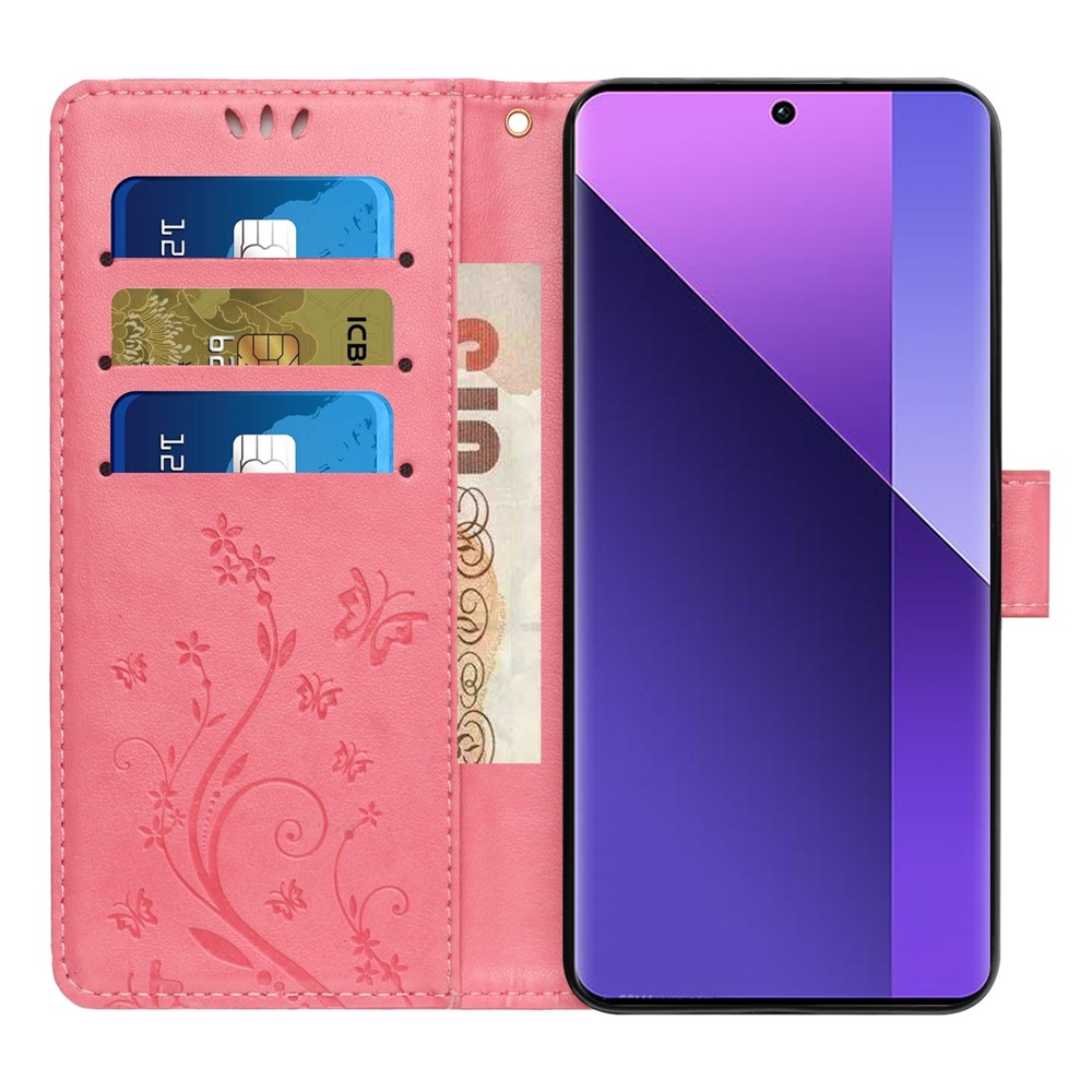 Flowers könyvformájú tok az Oppo Reno 16 Pro 5G-hez – rózsaszín