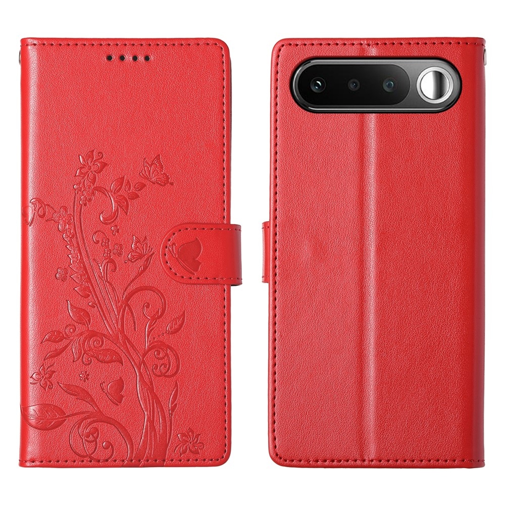 Flowers könyvformájú tok a Realme 16 5G-hez – piros