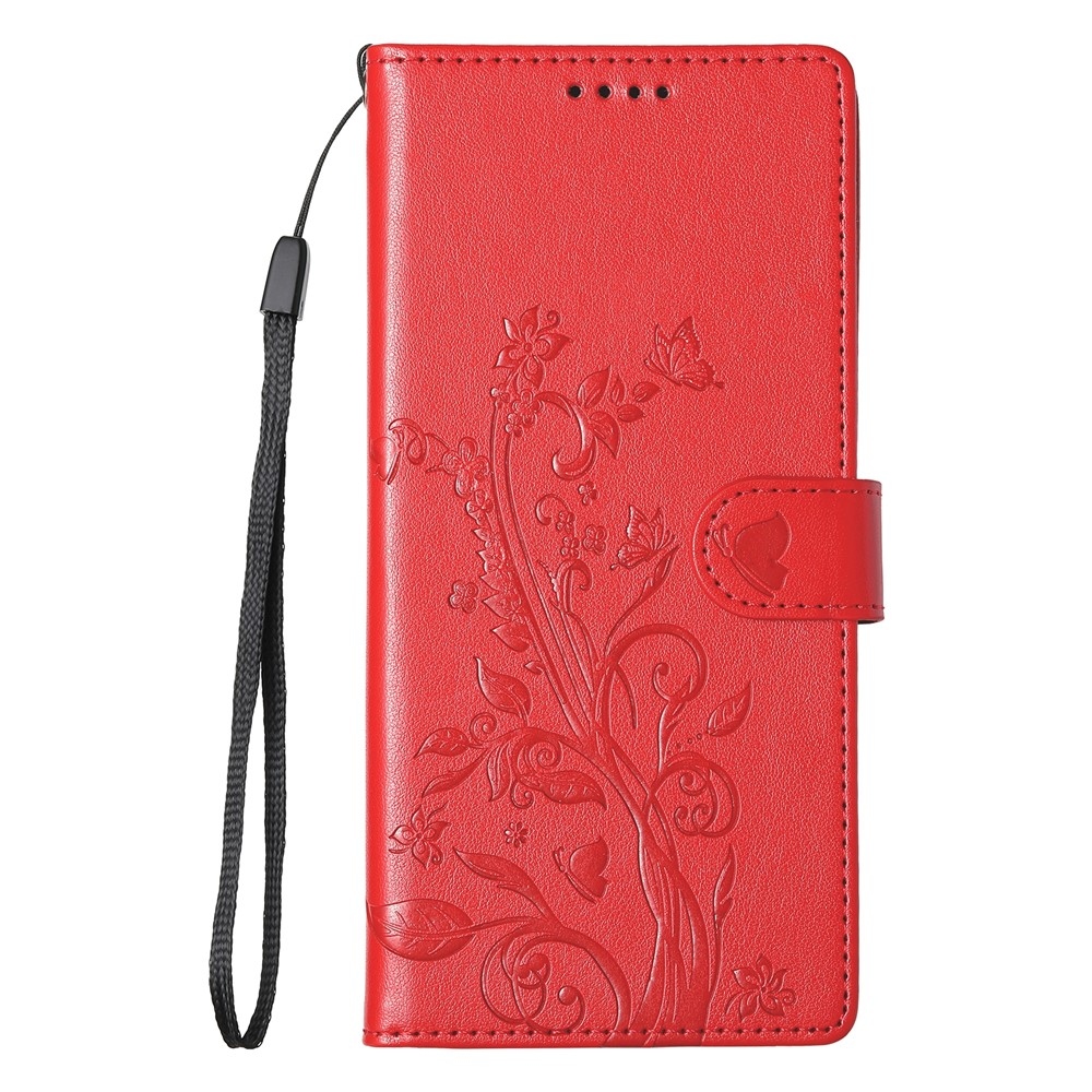 Flowers könyvformájú tok a Realme 16 5G-hez – piros