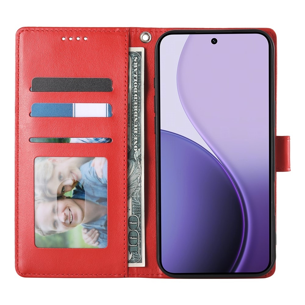 Flowers könyvformájú tok a Realme 16 5G-hez – piros
