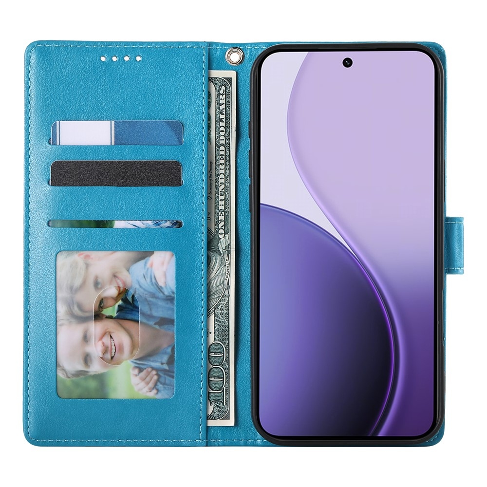 Flowers könyvformájú tok a Realme 16 5G-hez – kék
