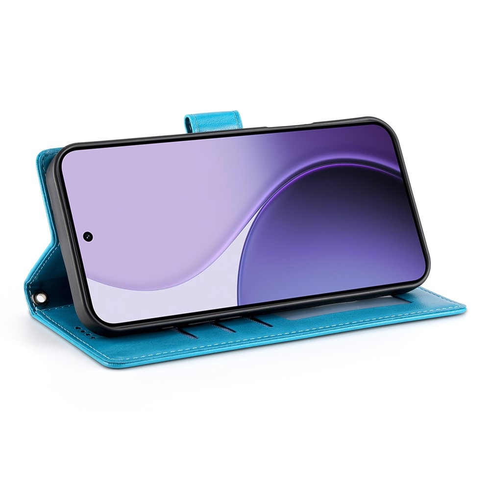 Flowers könyvformájú tok a Realme 16 5G-hez – kék