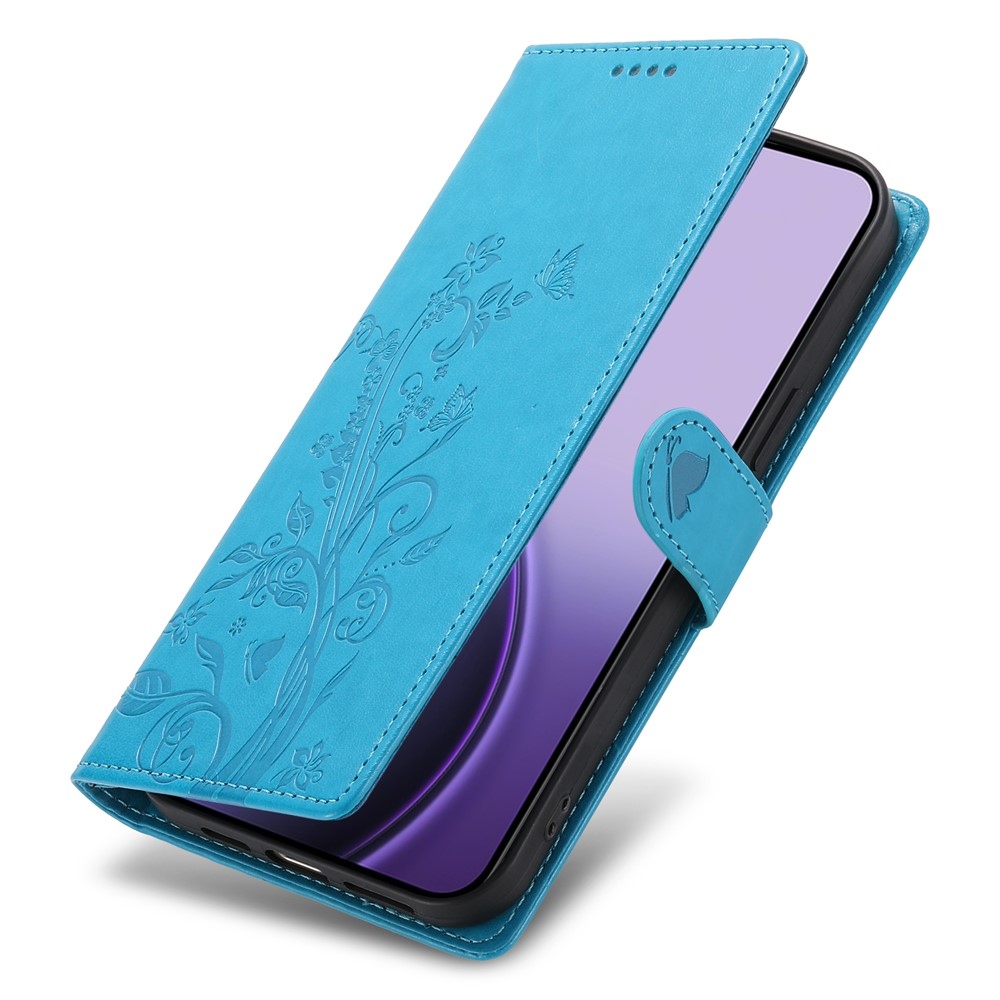 Flowers könyvformájú tok a Realme 16 5G-hez – kék