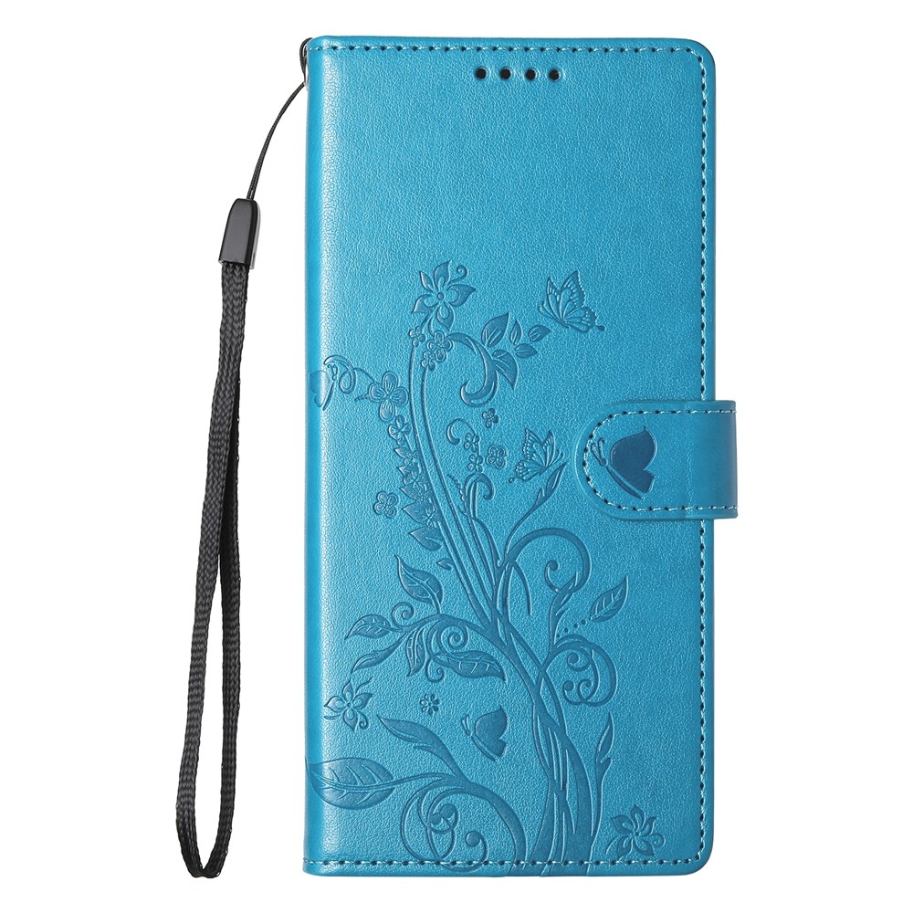 Flowers könyvformájú tok a Realme 16 5G-hez – kék