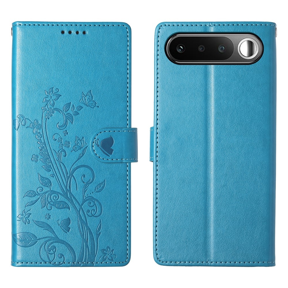 Flowers könyvformájú tok a Realme 16 5G-hez – kék