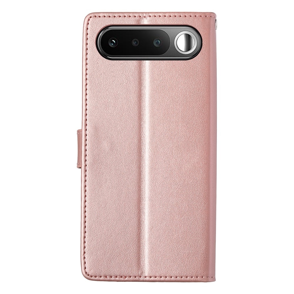 Flowers könyvformájú tok a Realme 16 5G-hez – rózsaszín-arany