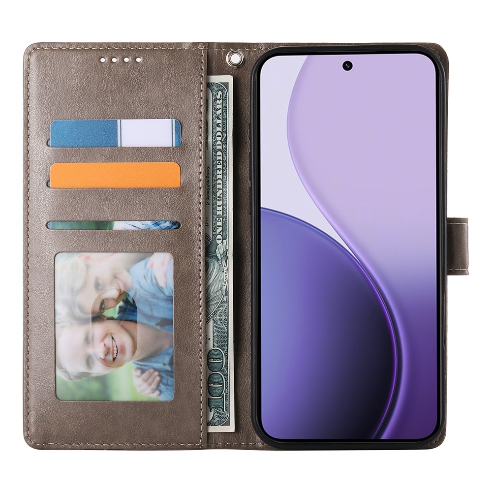 Flowers könyvformájú tok a Realme 16 5G-hez – szürke