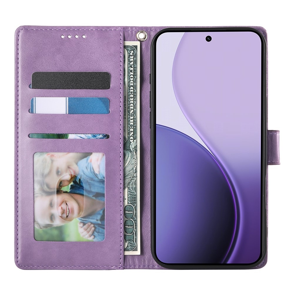 Flowers könyvformájú tok a Realme 16 5G-hez – világos lila