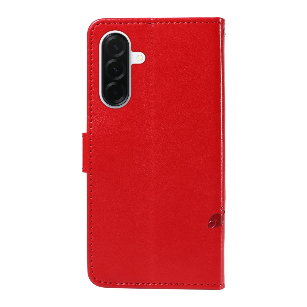 Virágok könyv tok Samsung Galaxy A37 5G - piros