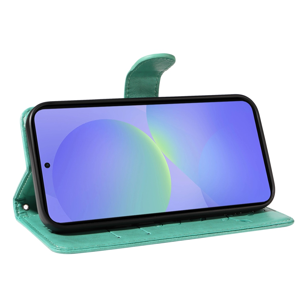 Virágok könyv tok Samsung Galaxy A37 5G-hez - teáskék