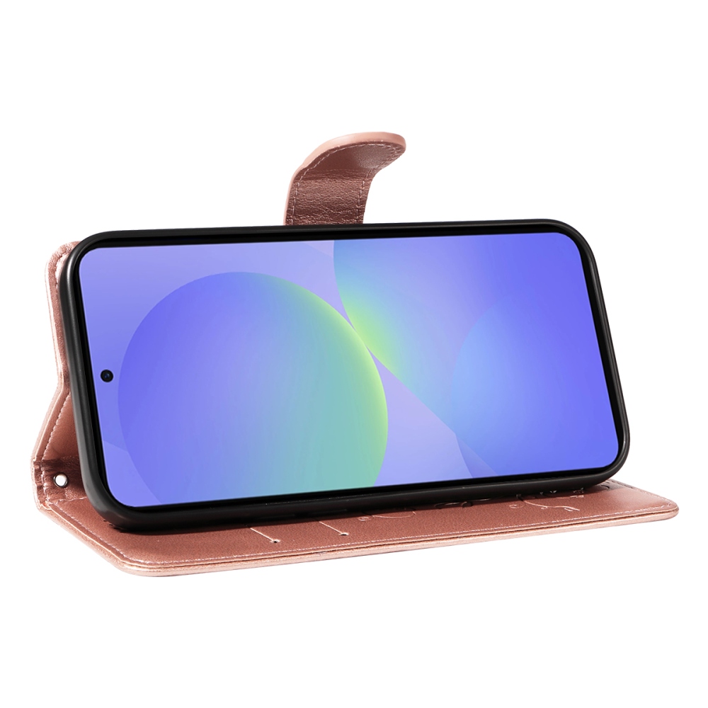 Virágok könyv tok Samsung Galaxy A37 5G - rózsa arany