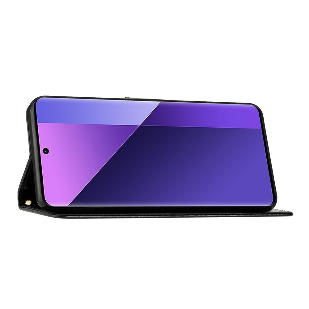 Virágok könyv tok Samsung Galaxy A57 5G-hez - fekete