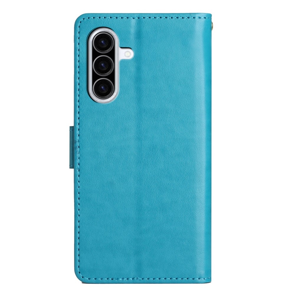 Virágok könyv tok Samsung Galaxy A57 5G - kék