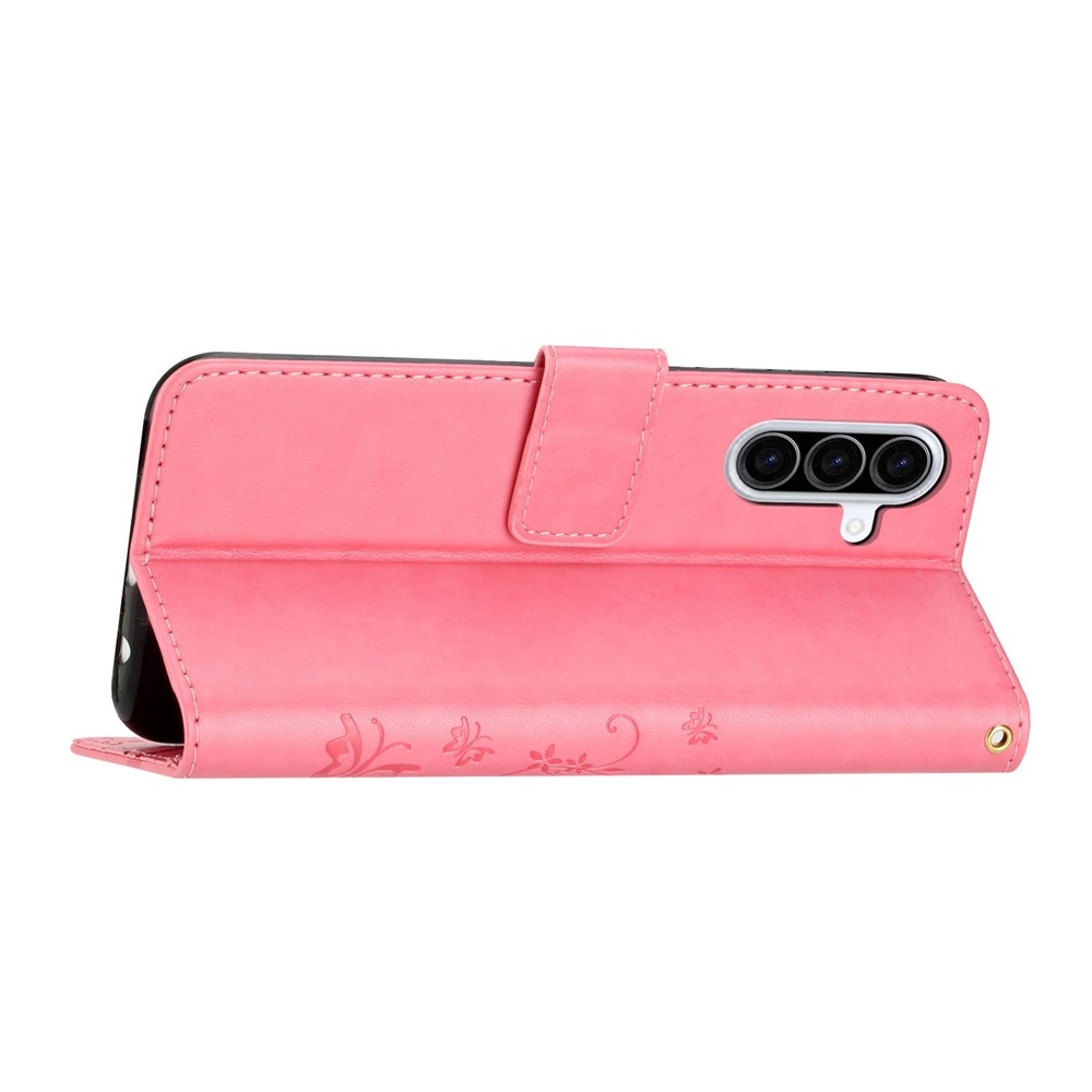 Virágok könyv tok Samsung Galaxy A57 5G - rózsaszínű