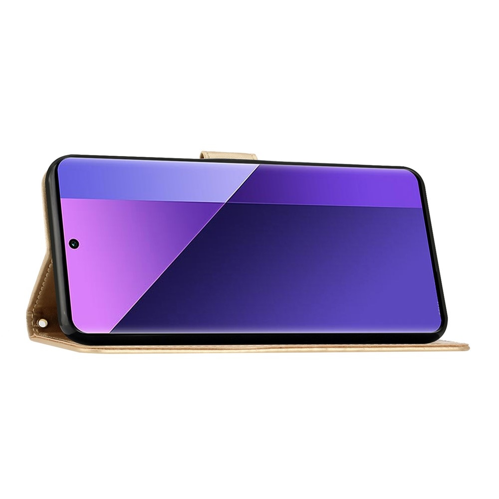 Virágok könyv tok Samsung Galaxy A57 5G-hez - arany színű