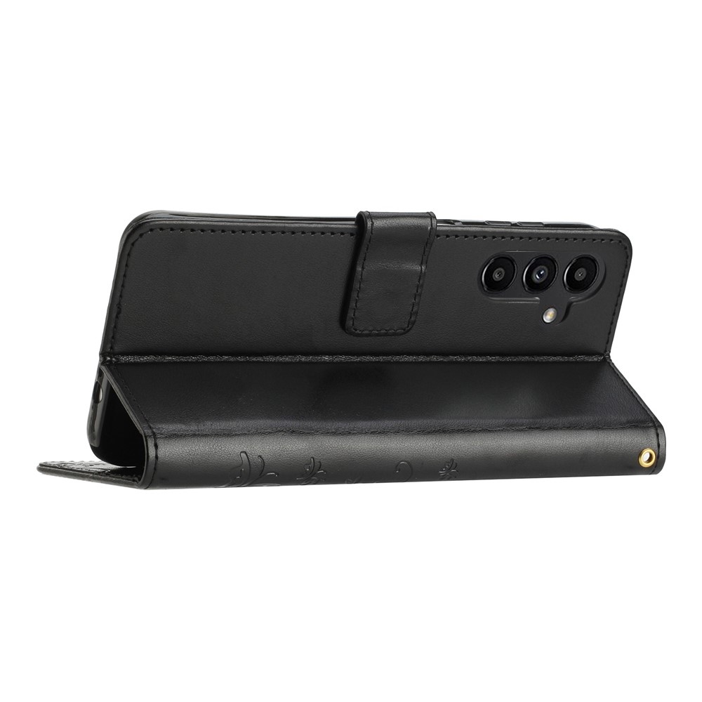 Virágok könyv tok Samsung Galaxy S26+ készülékhez - fekete