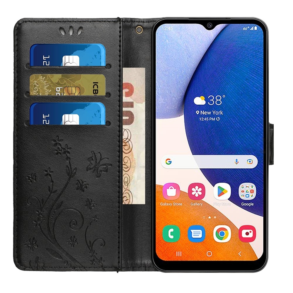 Flowers könyvformájú tok a Samsung Galaxy S26 FE-hez – fekete