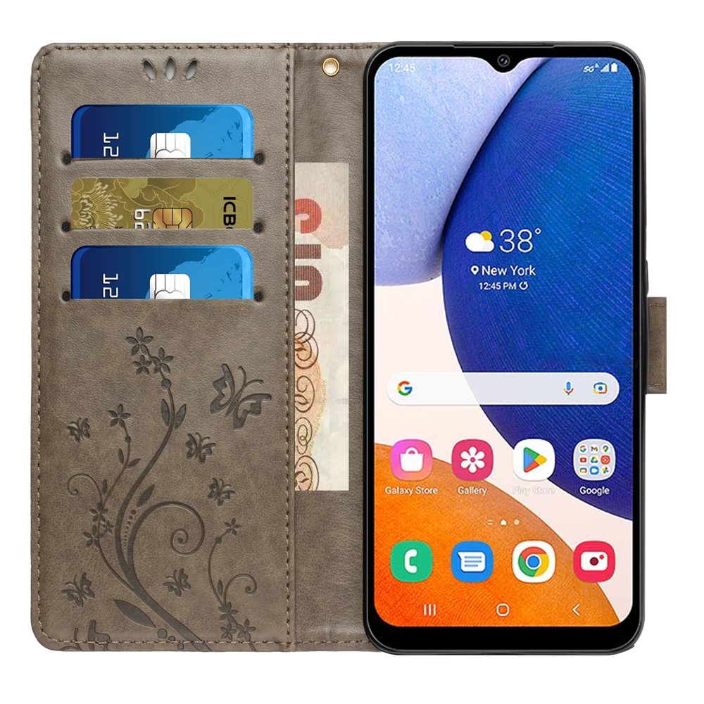Flowers könyvformájú tok a Samsung Galaxy S26 FE-hez – szürke