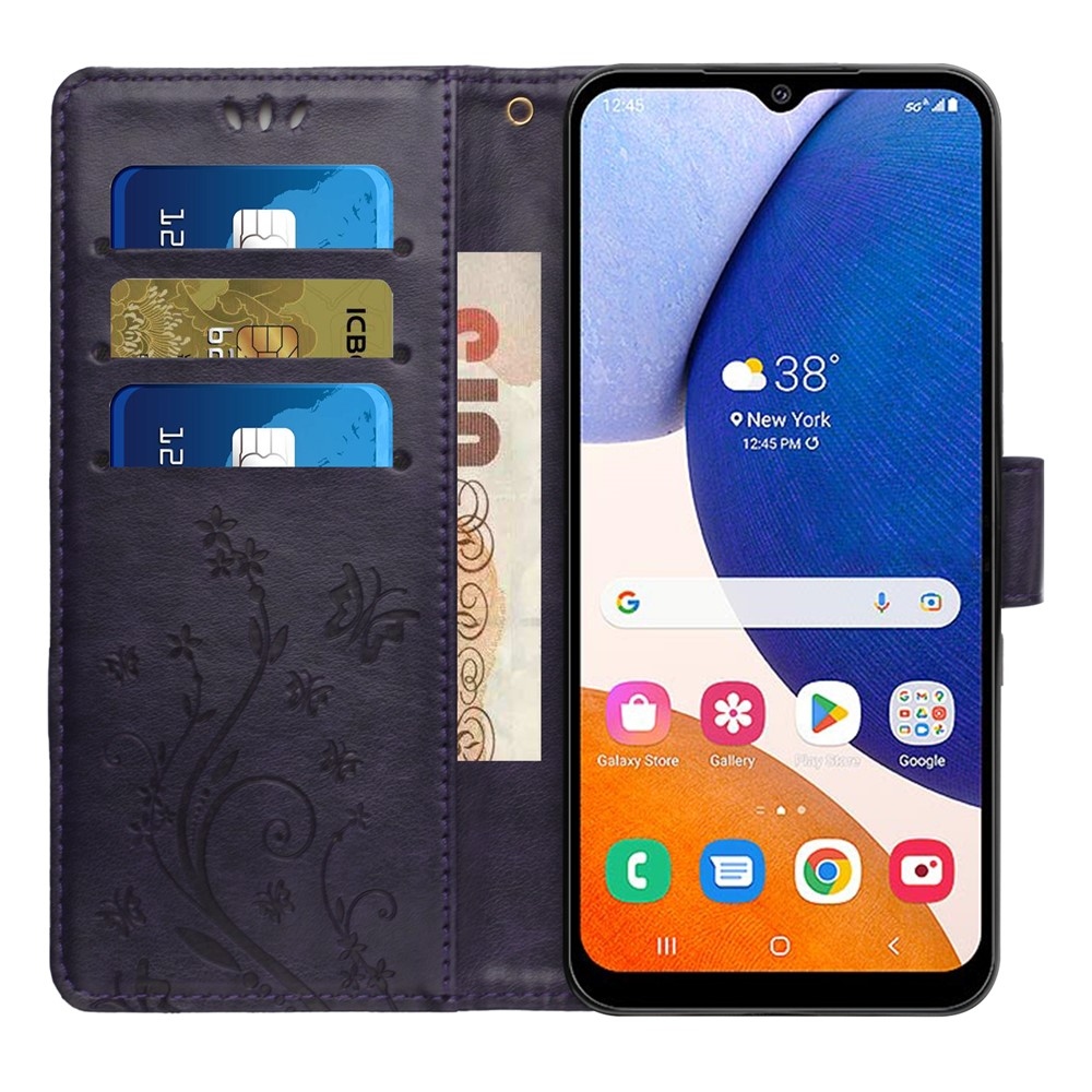 Flowers könyvformájú tok a Samsung Galaxy S26 FE-hez – sötétlila