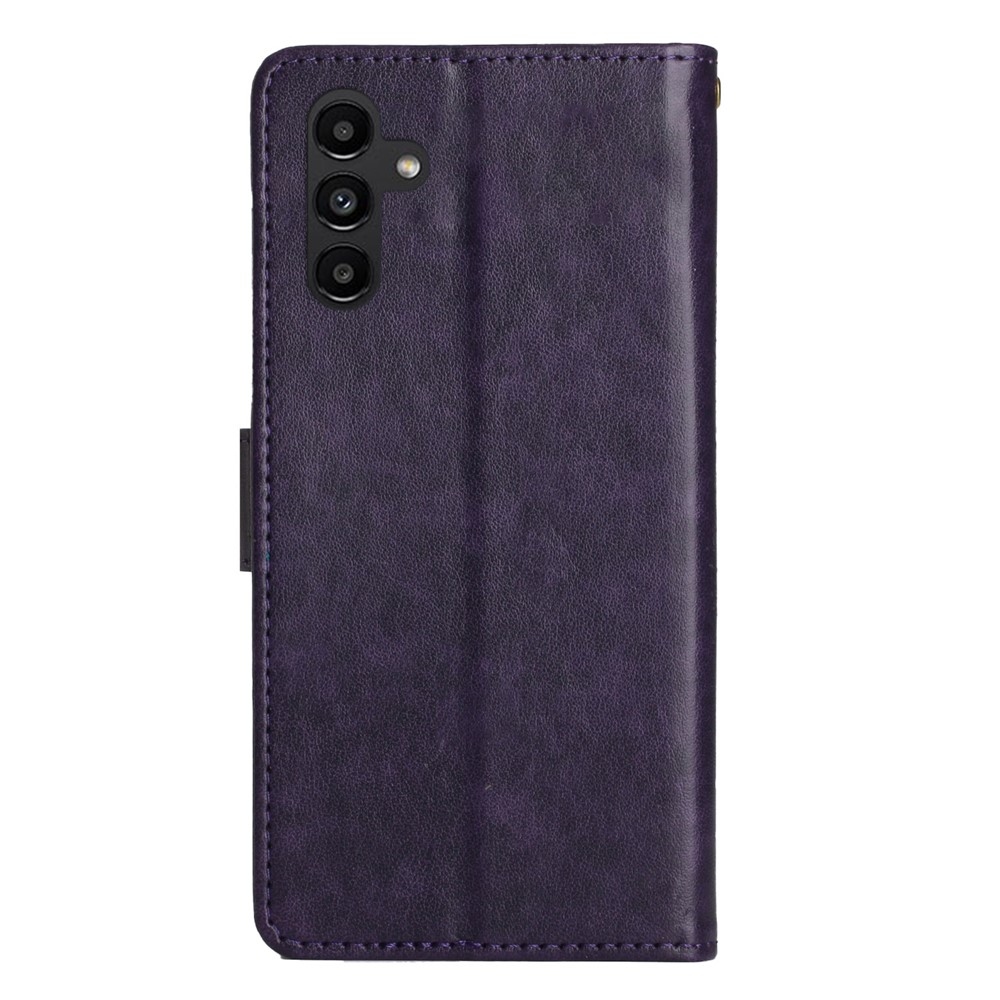 Flowers könyvformájú tok a Samsung Galaxy S26 FE-hez – sötétlila