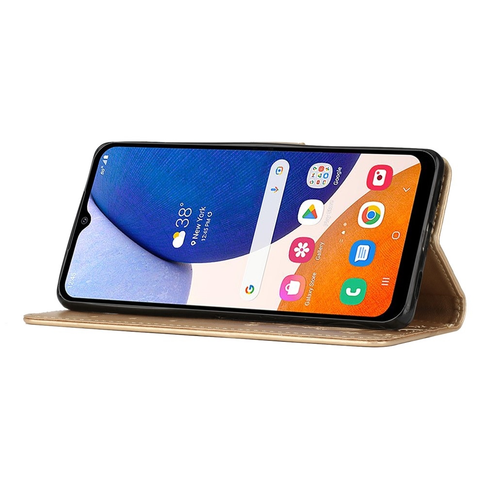 Flowers könyvformájú tok a Samsung Galaxy S26 FE-hez – arany színű