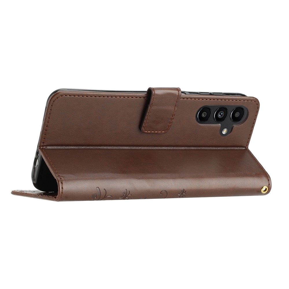 Virágok könyv tok Samsung Galaxy S26+ készülékhez - barna