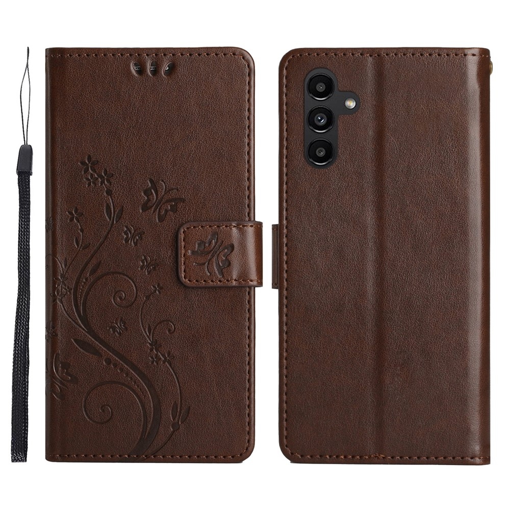 Virágok könyv tok Samsung Galaxy S26+ készülékhez - barna