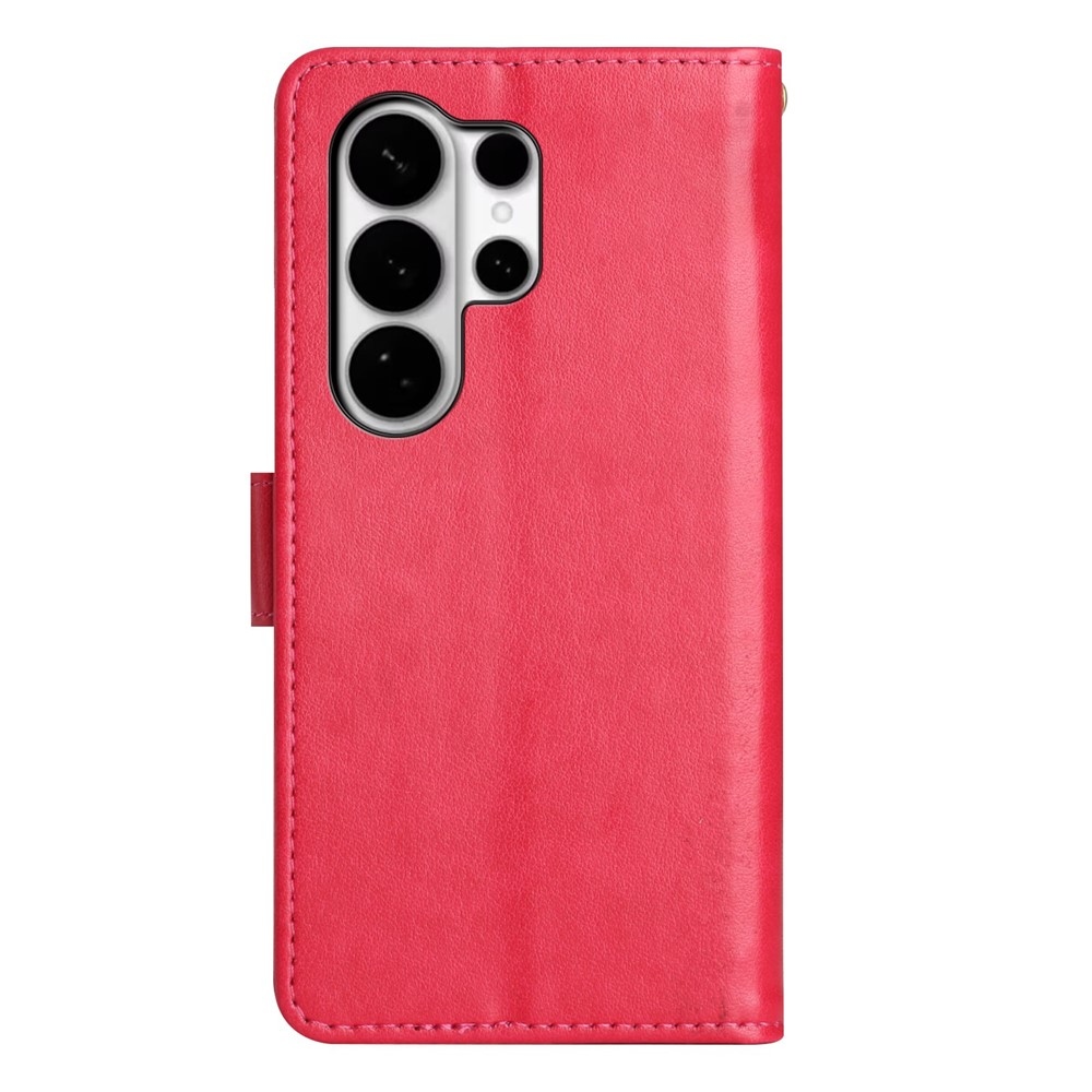 Virágok könyv tok Samsung Galaxy S26 Ultra készülékhez - piros