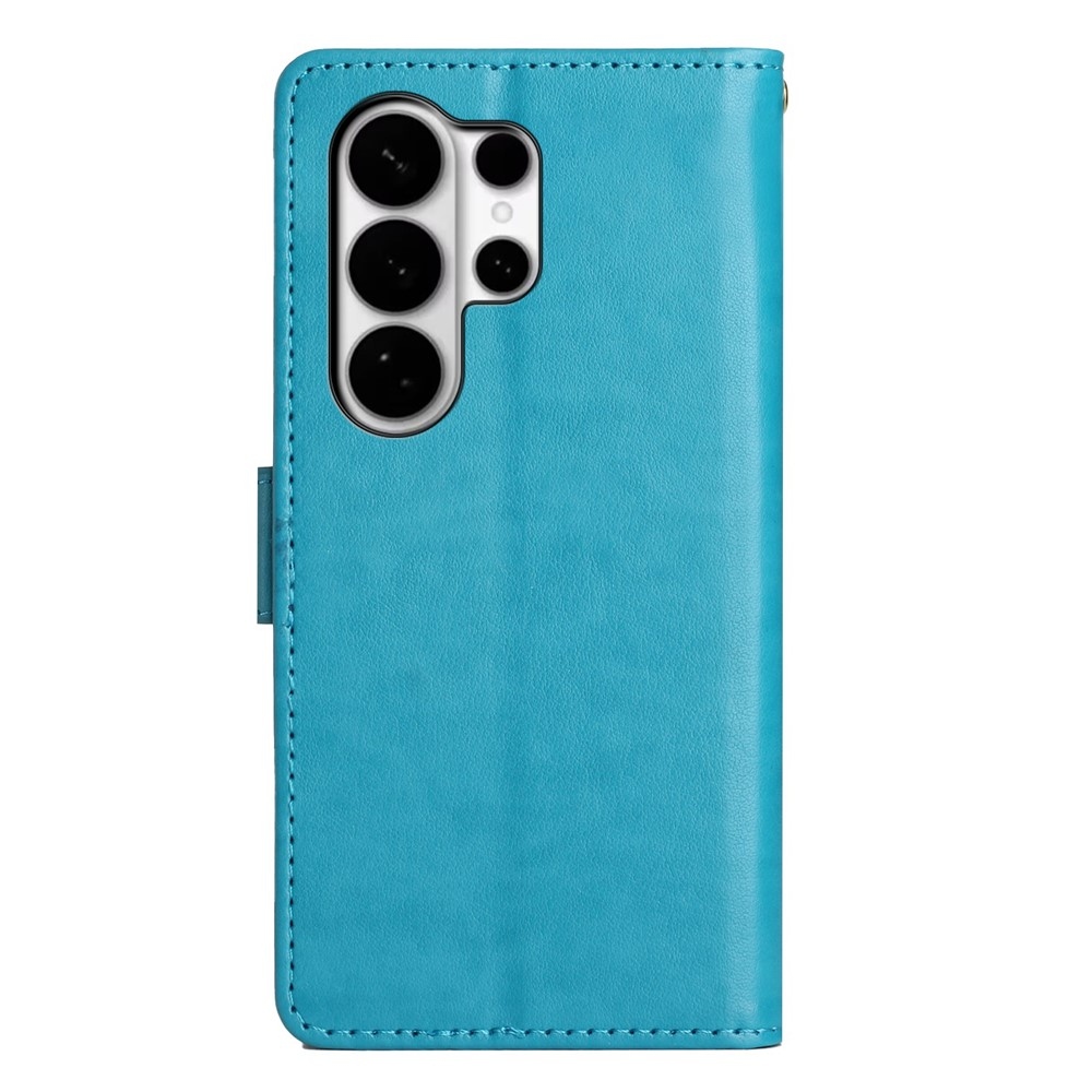 Virágok könyv tok Samsung Galaxy S26 Ultra készülékhez - kék