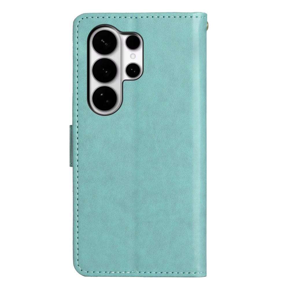 Virágok könyv tok Samsung Galaxy S26 Ultra készülékhez - teáskék