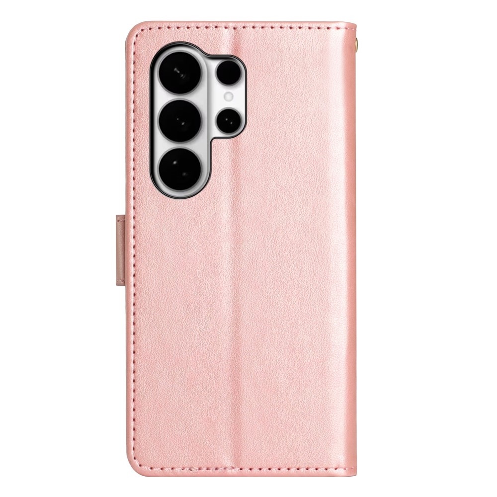 Virágok könyv tok Samsung Galaxy S26 Ultra készülékhez - rózsaarany