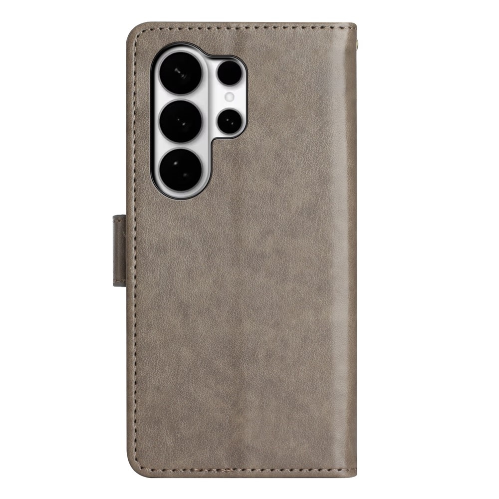 Virágok könyv tok Samsung Galaxy S26 Ultra készülékhez - szürke