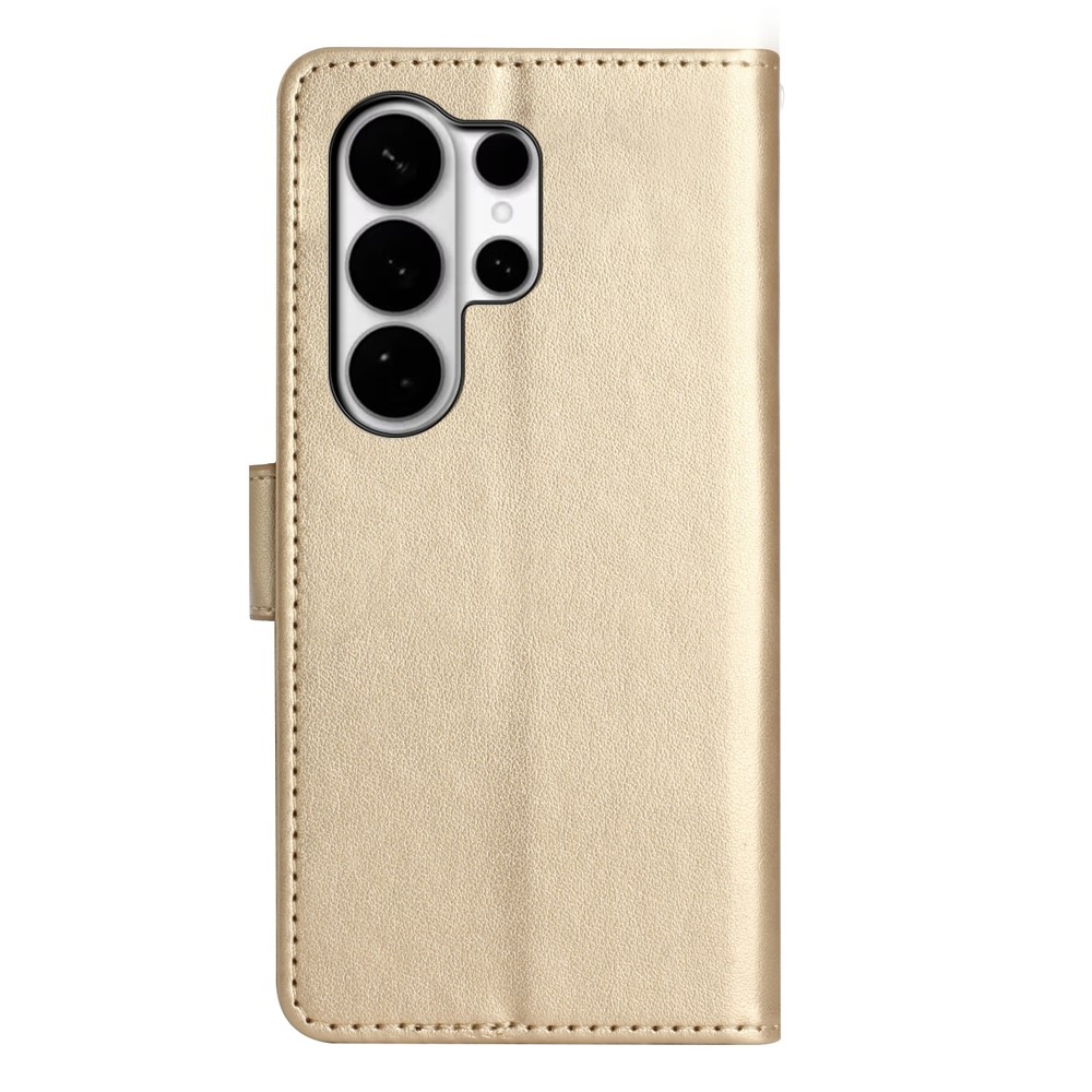 Virágok könyv tok Samsung Galaxy S26 Ultra készülékhez - arany színben