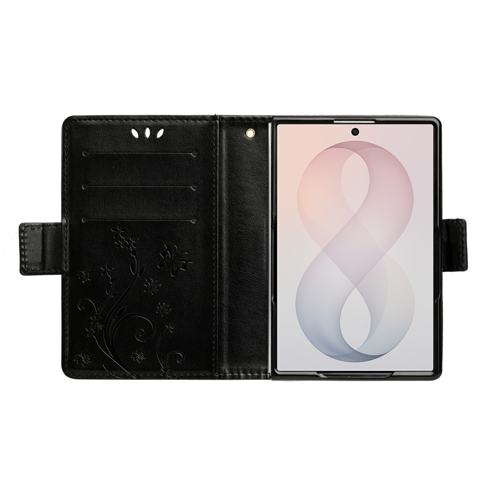 Flowers könyvformájú tok a Samsung Galaxy Z Fold8 5G-hez – fekete