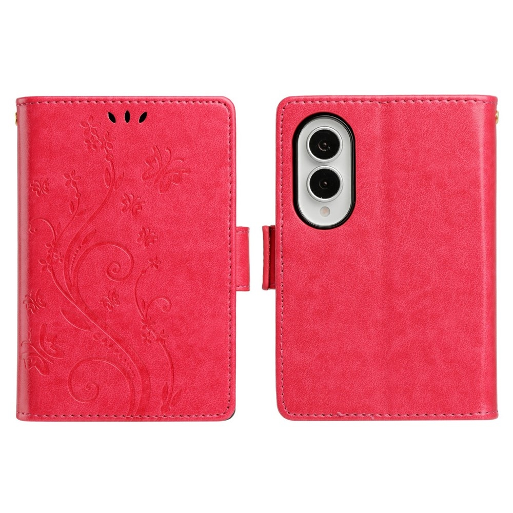 Flowers könyvformájú tok a Samsung Galaxy Z Fold8 5G-hez – piros