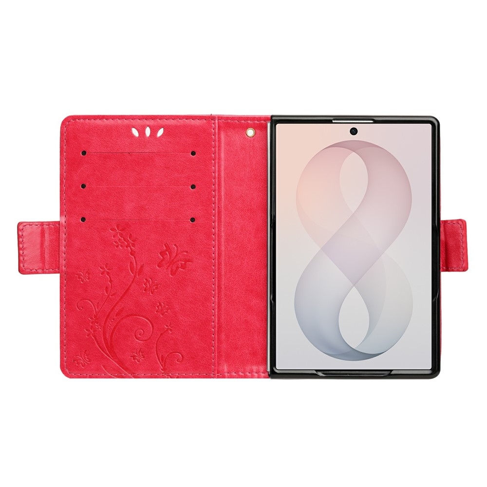 Flowers könyvformájú tok a Samsung Galaxy Z Fold8 5G-hez – piros