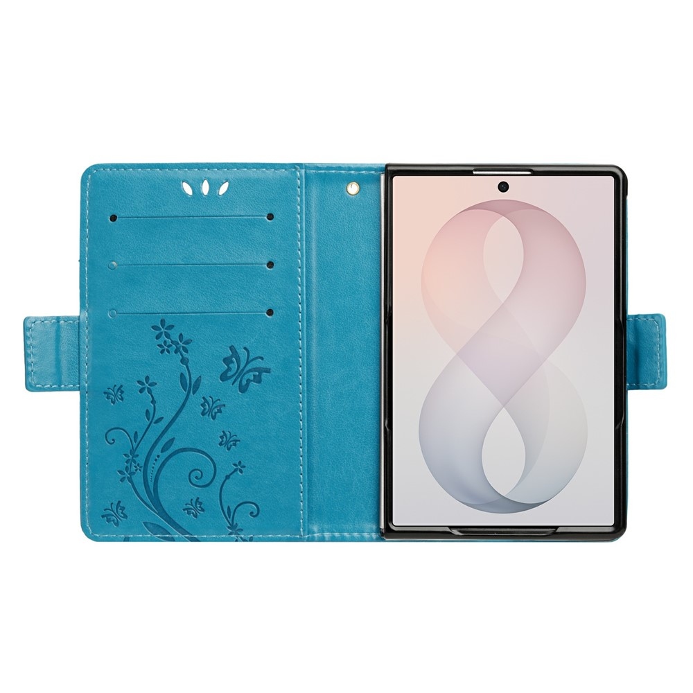 Flowers könyvhátlap a Samsung Galaxy Z Fold8 5G-hez – kék